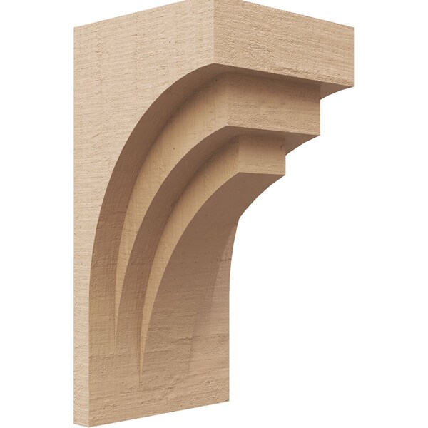 Ekena Millwork 6"W x 6"D x 12"H Wide Rockford Rough Cedar Woodgrain TimberThane Corbel, Primed Tan CORUR06X06X12ROCRCPR - main